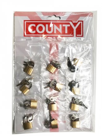 County 20mm Brass Padlock