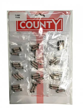 County 3 Amp Fuses - 3 Pack