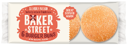 Baker Street 6 Burger Buns with Sesame Seeds