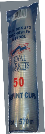 Royal Markets Clear Plastic Cups 1pt Pk50 C/14