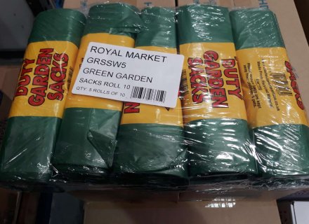 Royal Markets Green Garden Sacks Roll 10 Shrink Wrap in 5
