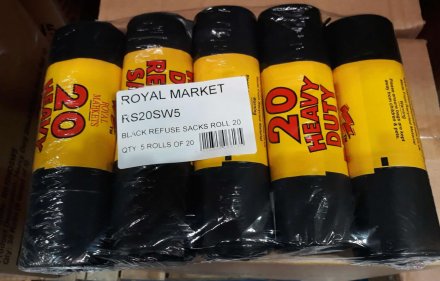 Royal Markets Refuse Sacks Roll 20 ShrinkWrap in 5