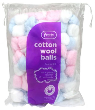 Pretty Colour Cotton Wool Balls - 100