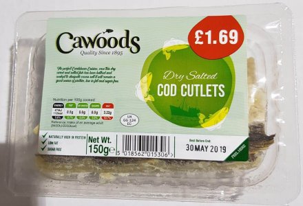 Cawoods Dried Salted Cod Cutlets PM £1.69