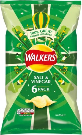 Walkers 6Pk Salt & Vineger