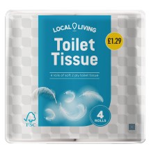 Local Living Toilet Tissue 4 Rolls £1.29