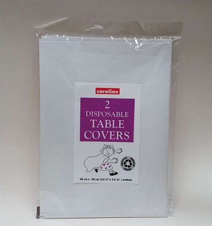 90cm square White Paper Tablecovers - 10 packs of 2x35