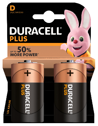 Duracell Plus D - 2 Batteries in a Box