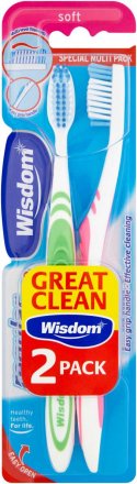 Wisdom Regular Plus Soft Toothbrush Twin Pack