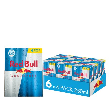 Red Bull Sugar Free Energy Drink 250ml, 4 Pack (Pack of 6) PM £5.15