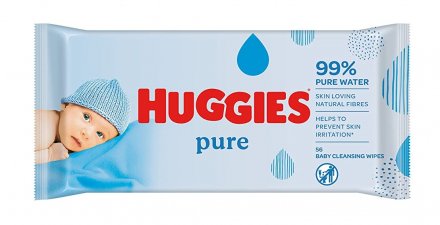 Huggies Pure Baby Wipes Non PMP 56s