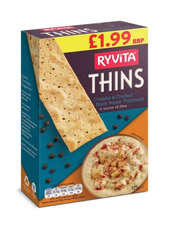 Ryvita Cheddar And Crack Black Pepper Thins PM £1.99