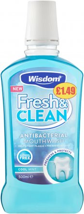 Wisdom Fresh & Clean Antibacterial Mouthwash PM £1.49
