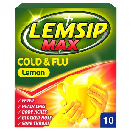Lemsip Max Cold & Flu Lemon Sachets 10s