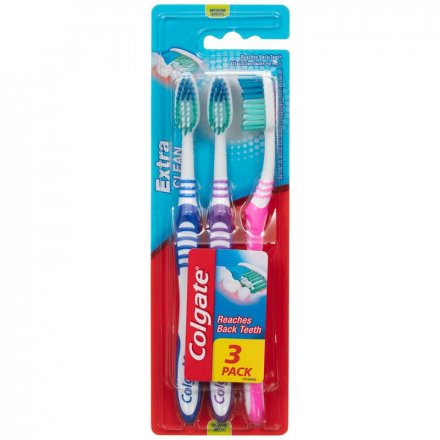 COLGATE EXTRA CLEAN TOOTHBRUSH TRIPLE PACK £1.49 3's