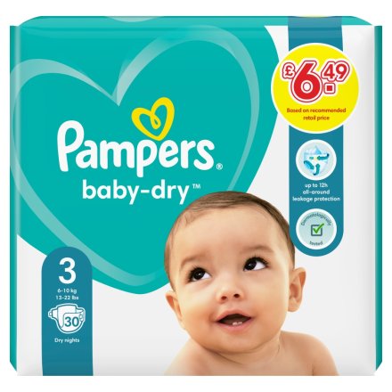 Pampers Baby-Dry  Nappies PM £6.49 Size 3