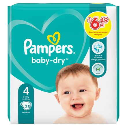 Pampers Baby-Dry  Nappies pm £6.49 Size 4