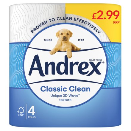 Andrex Classic 4 Roll PM £2.99