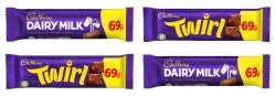 Cadbury Dairy Milk/ Twirl PM 69p