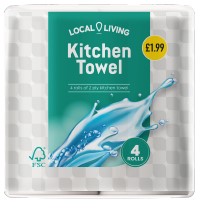 Local Living Kitchen Towel 4 Rolls £1.99