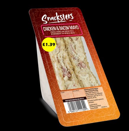 Snacksters Chicken Bacon Mayo Sandwich PM £1.39