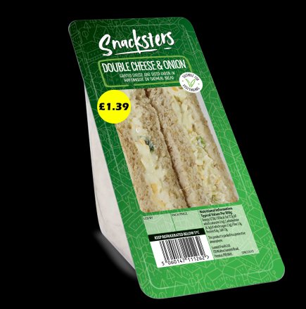 Snacksters Double Cheese & Onion Sandwich PM £1.39